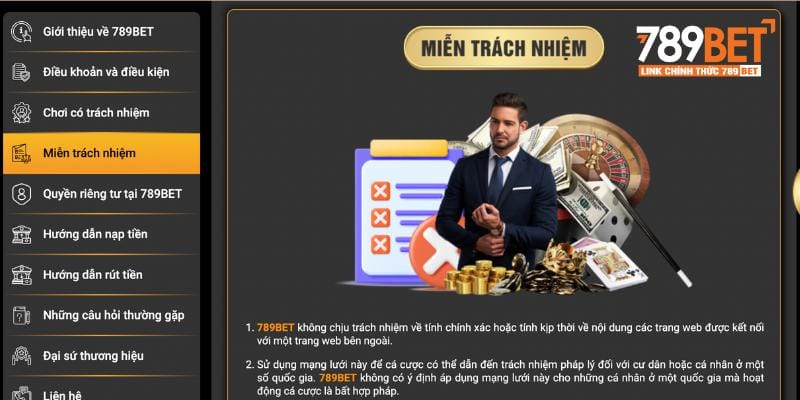 Miễn trách nhiệm 789bet chỉ áp dụng với một số trường hợp